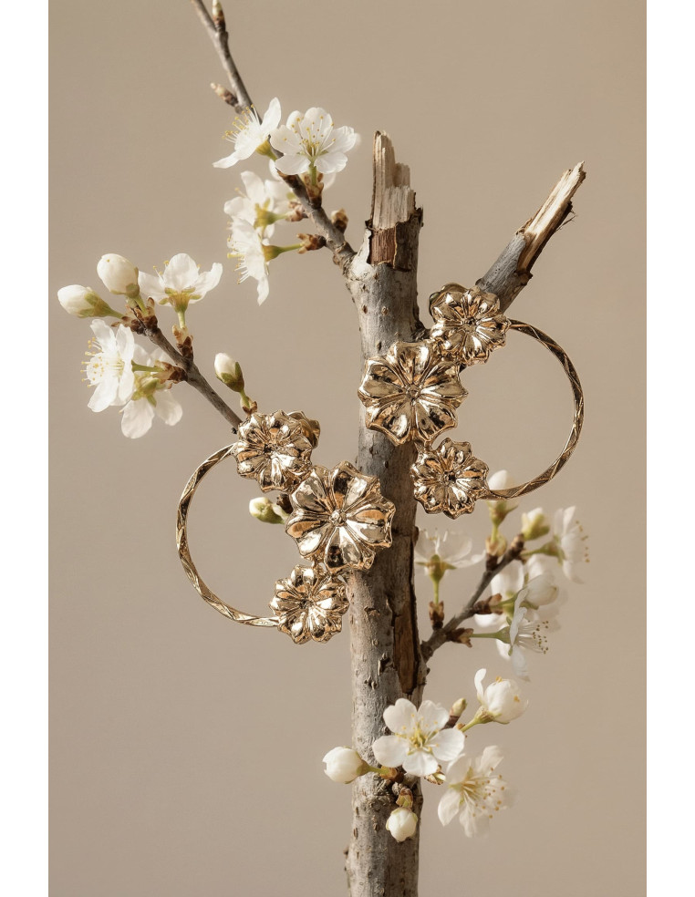 Boucles d'oreilles Sakura motif floral - Un de ces quatre - Comptoir Doré