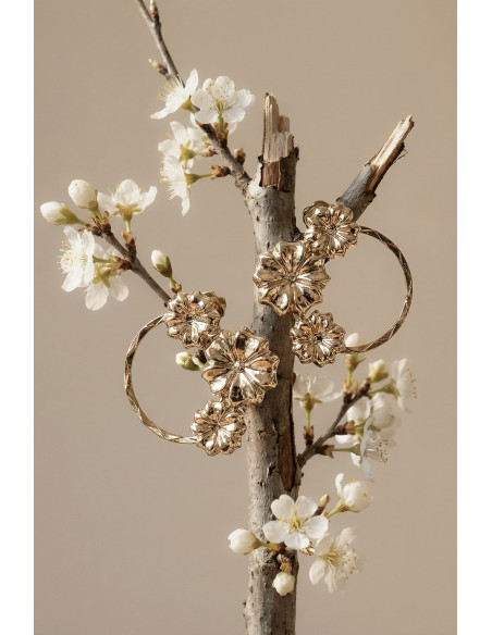 Boucles d'oreilles Sakura motif floral - Un de ces quatre - Comptoir Doré