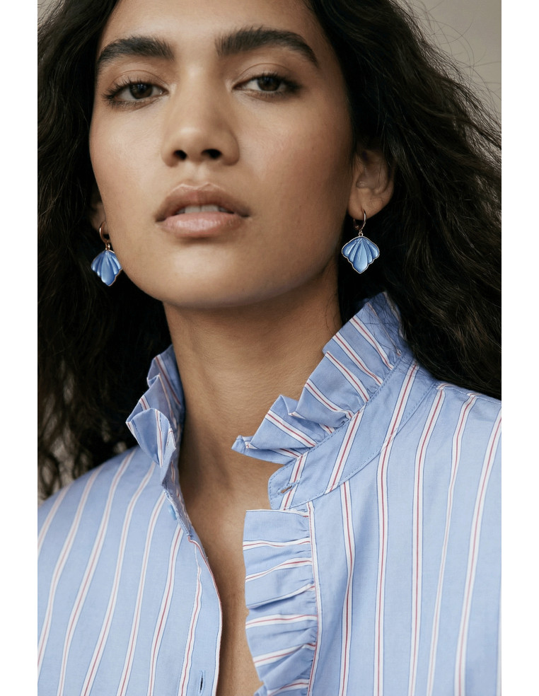 Boucles d'oreilles Yuna papillon bleu - Un de ces quatre - Comptoir doré