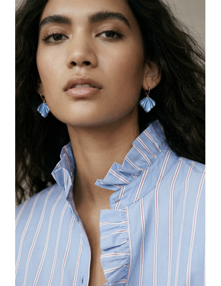 Boucles d'oreilles Yuna papillon bleu - Un de ces quatre - Comptoir doré