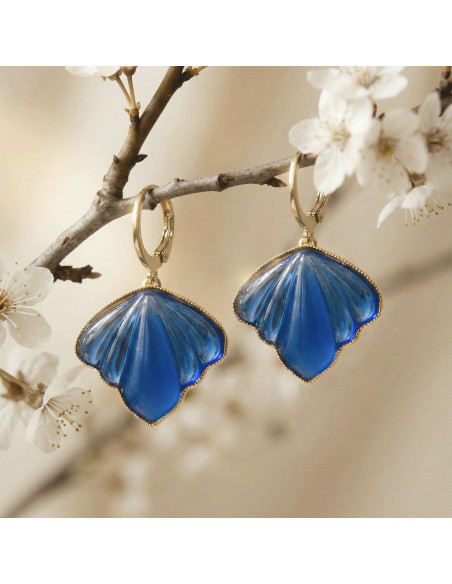 Boucles d'oreilles Yuna papillon bleu - Un de ces quatre - Comptoir doré