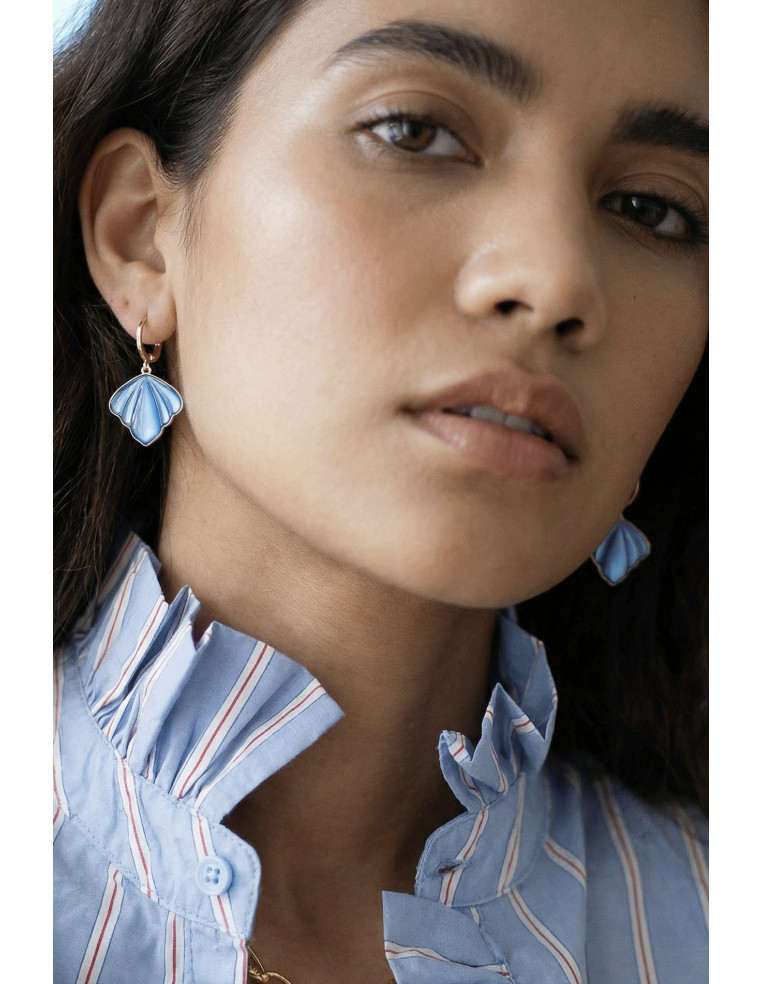 Boucles d'oreilles Yuna papillon bleu - Un de ces quatre - Comptoir doré