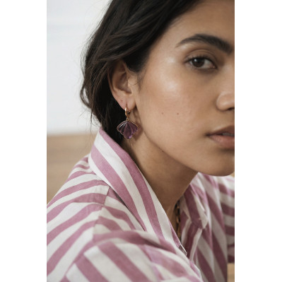 Boucles d'oreilles Yuna papillon pourpre - Un de ces quatre - Comptoir doré 2