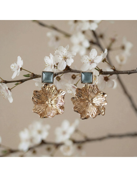 Boucles d'oreilles Hortense fleur doré - Un de ces quatre - Comptoir Doré