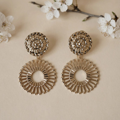 Boucles d'oreilles Bloom dorées - Un de ces quatre - Comptoir doré