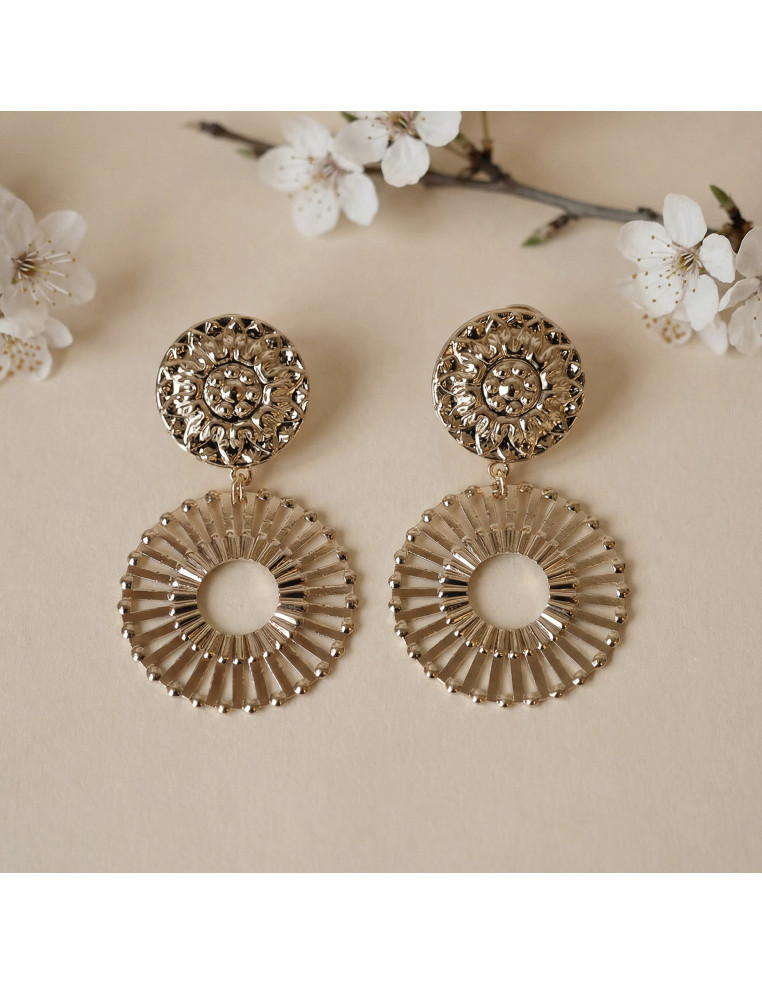 Boucles d'oreilles Bloom dorées - Un de ces quatre - Comptoir doré