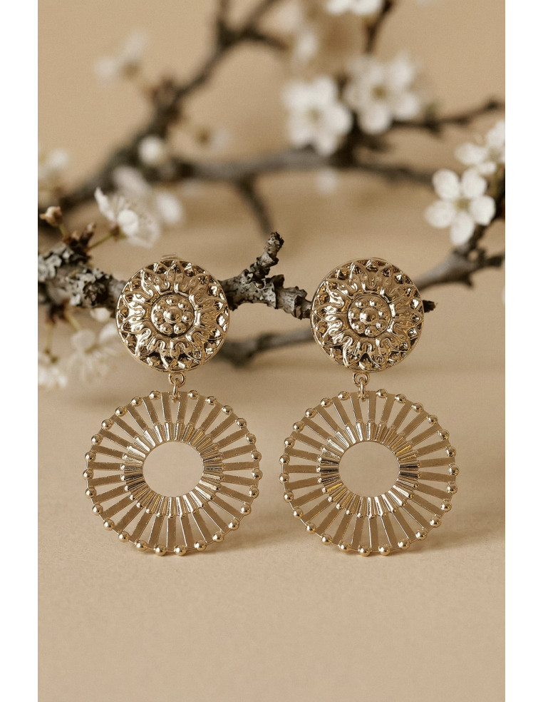 Boucles d'oreilles Bloom dorées - Un de ces quatre - Comptoir doré