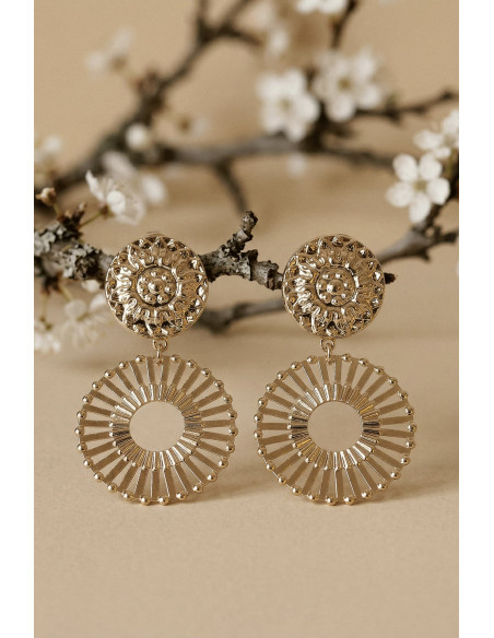 Boucles d'oreilles Bloom dorées - Un de ces quatre - Comptoir doré