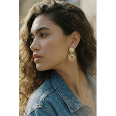 Boucles d'oreilles Bloom dorées - Un de ces quatre - Comptoir doré 2