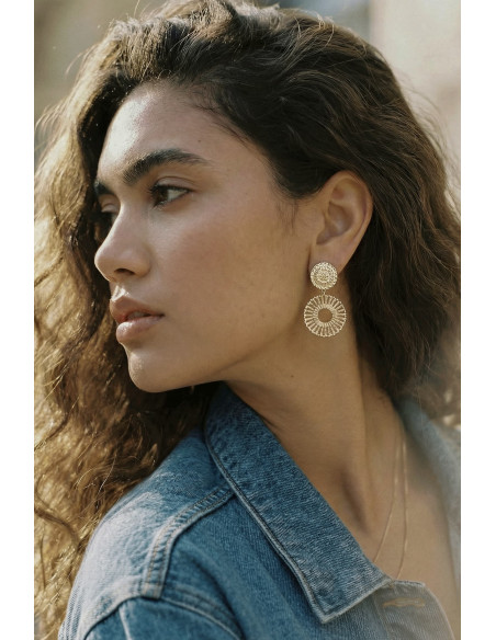 Boucles d'oreilles Bloom dorées - Un de ces quatre - Comptoir doré