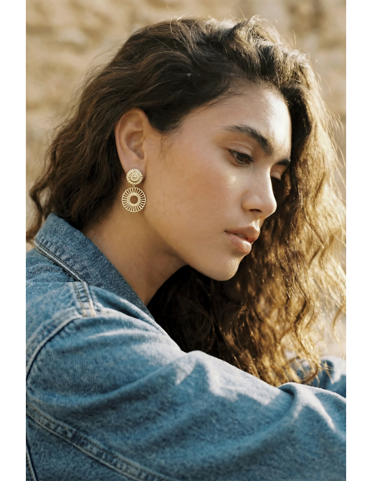 Boucles d'oreilles Bloom dorées - Un de ces quatre - Comptoir doré