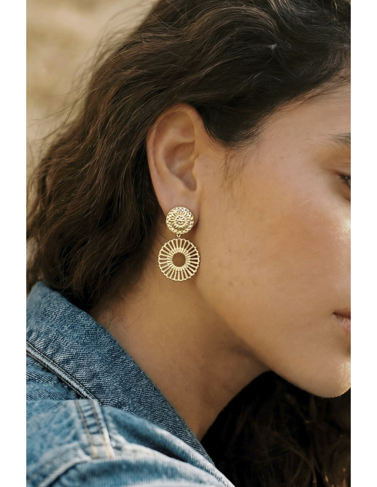 Boucles d'oreilles Bloom dorées - Un de ces quatre - Comptoir doré