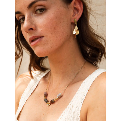 Boucles d’oreilles Dorées Amako - Un De Ces Quatre - Comptoir Doré 2