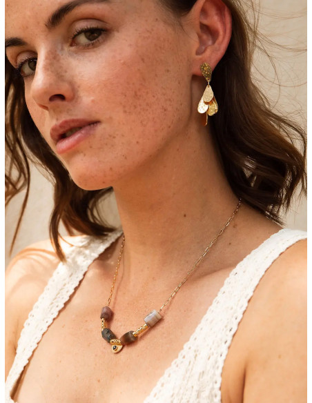 Boucles d’oreilles Dorées Amako - Un De Ces Quatre - Comptoir Doré