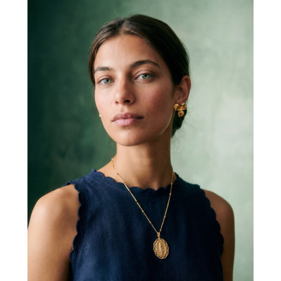 Collier grosse médaille miraculeuse vierge plaqué or - Comptoir Doré 2