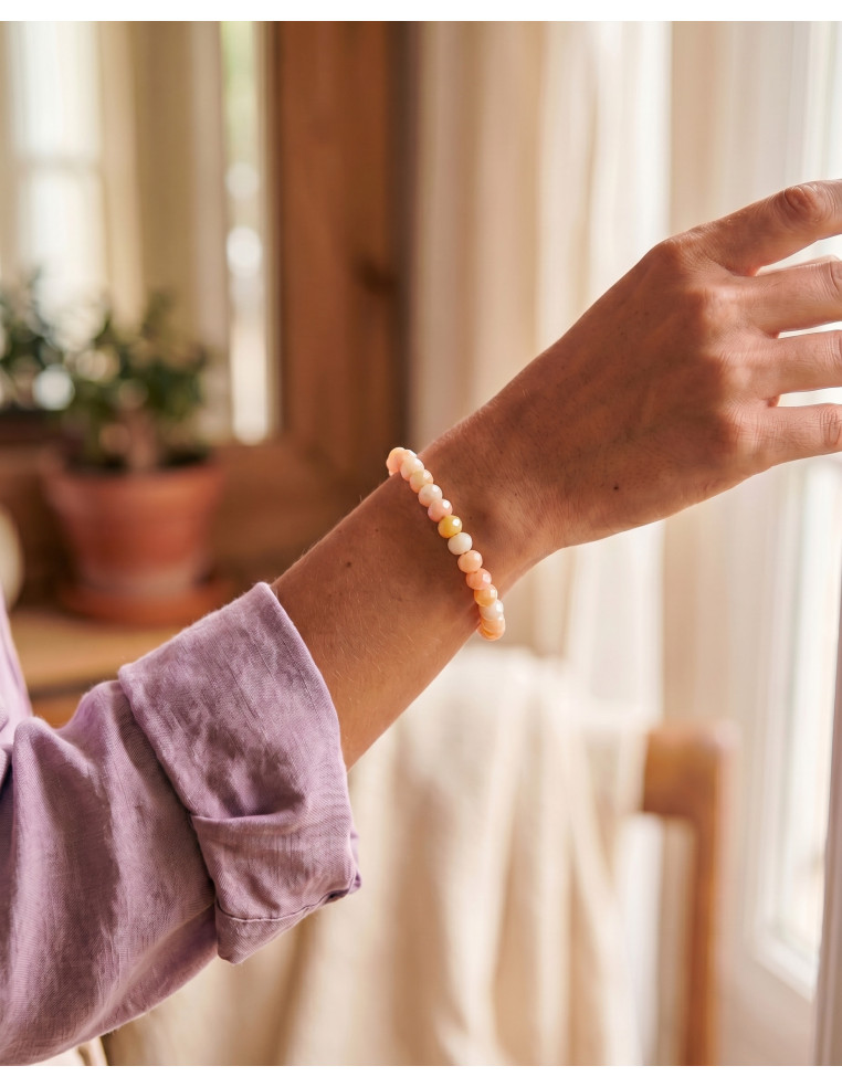 Bracelet Coco Pêche - effet collier de bonbons - Comptoir Doré