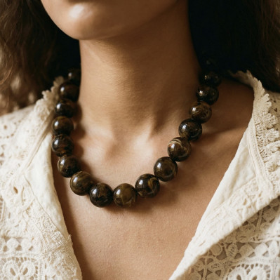 Collier Bulle Chocolat - Un de ces quatre - Comptoir Doré