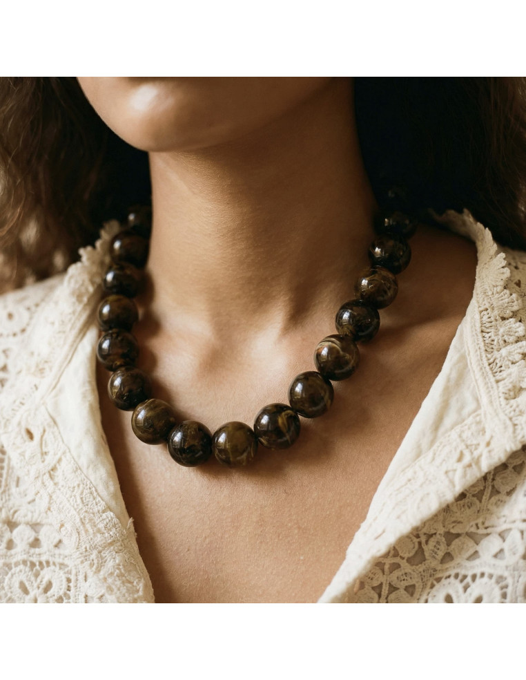 Collier Bulle Chocolat - Un de ces quatre - Comptoir Doré