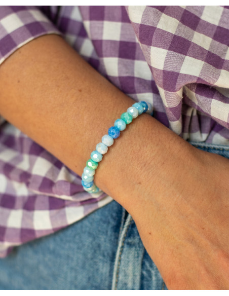 Bracelet perles bonbons en verre Coco Menthe - Comptoir Doré