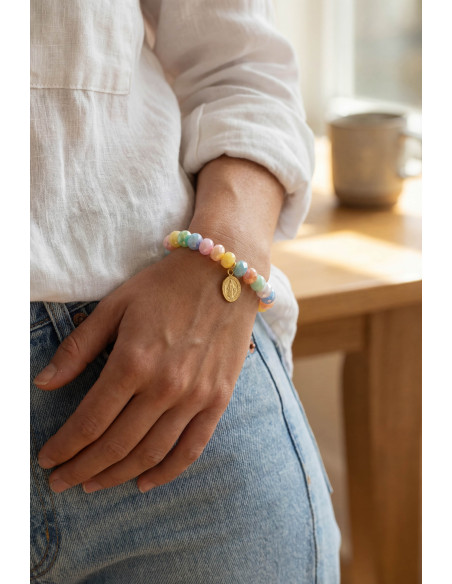 Bracelet Coco Multico - Médaille Miraculeuse - plaqué or (enfant/adulte)