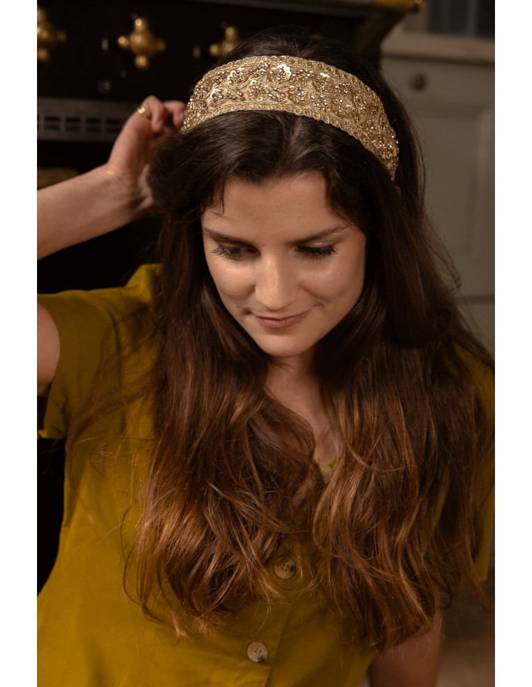 Serre-tête doré sequins L'Otarie Club - Comptoir Doré