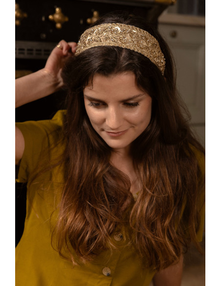 Serre-tête doré sequins L'Otarie Club - Comptoir Doré