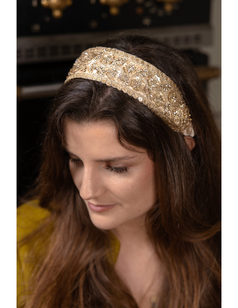 Serre-tête doré sequins L'Otarie Club - Comptoir Doré