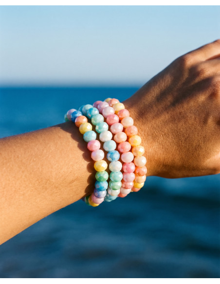 Bracelet perles bonbons en verre Coco Menthe - Comptoir Doré