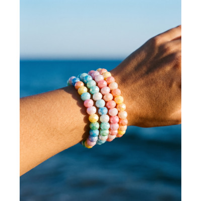 Bracelet Coco Pêche - effet collier de bonbons - Comptoir Doré 2