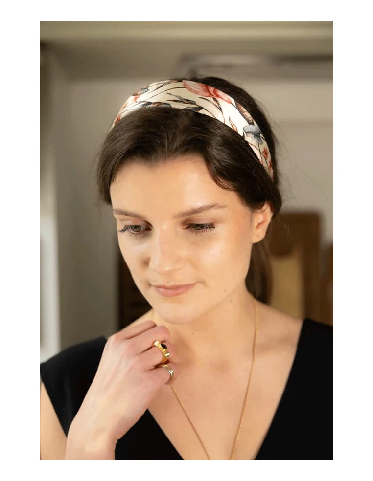 Serre-tête Vera plat 100% soie-L'Otarie Club-Comptoire Doré