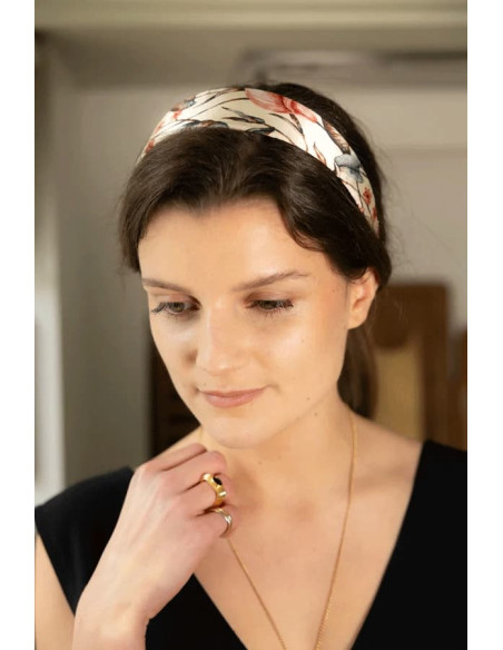 Serre-tête Vera plat 100% soie-L'Otarie Club-Comptoire Doré