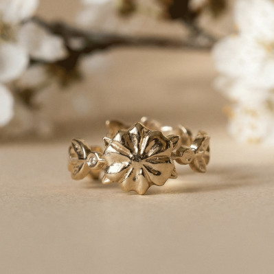 Bague Sakura réversible dorée - Un de ces quatre - Comptoir Doré