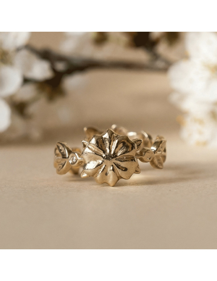 Bague Sakura réversible dorée - Un de ces quatre - Comptoir Doré