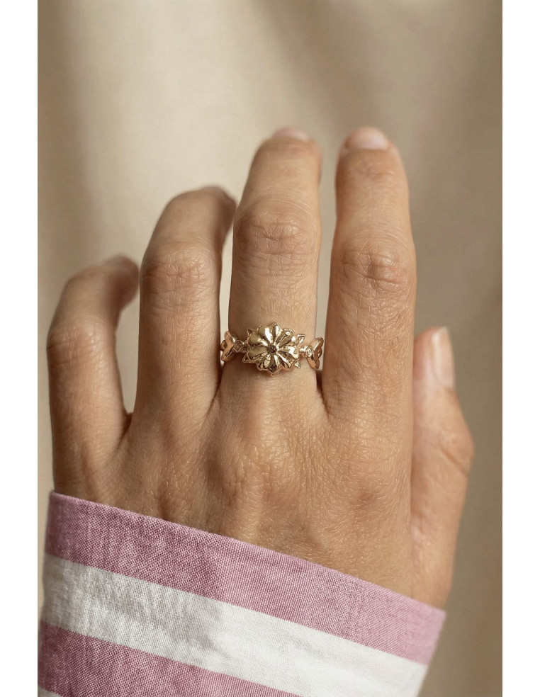 Bague Sakura réversible dorée - Un de ces quatre - Comptoir Doré