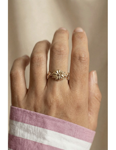 Bague Sakura réversible dorée - Un de ces quatre - Comptoir Doré