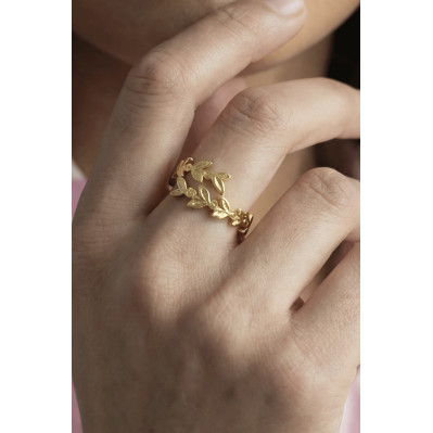 Bague Sakura réversible dorée - Un de ces quatre - Comptoir Doré 2