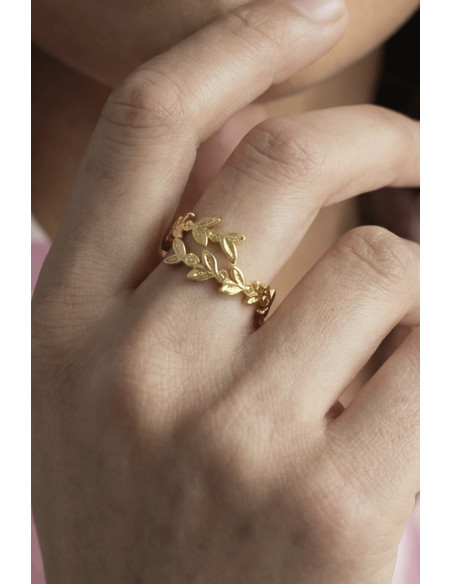 Bague Sakura réversible dorée - Un de ces quatre - Comptoir Doré