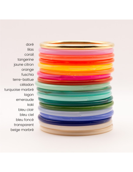 Bracelets joncs colorés - COCKTAIL - MIX & MATCH - Comptoir Doré