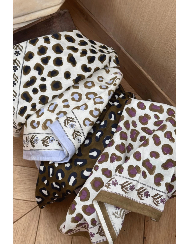Grand Foulard Écru et Bleu ciel - Byzantine APW - Comptoir Doré