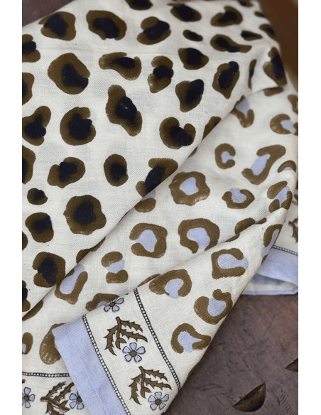 Grand Foulard Écru et Bleu ciel - Byzantine APW - Comptoir Doré