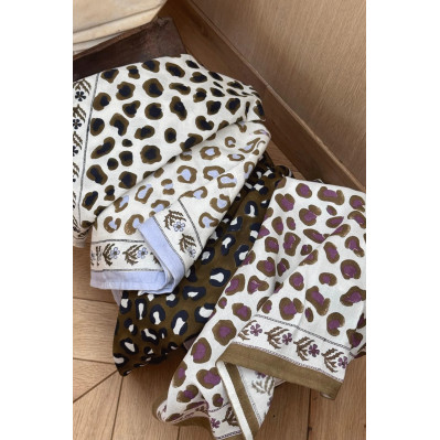 Grand Foulard Écru et Kaki - Byzantine APW - Comptoir Doré 2
