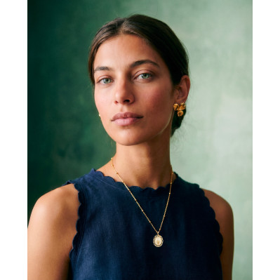 Collier grosse médaille miraculeuse vierge plaqué or - Comptoir Doré 2