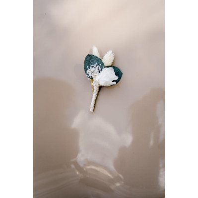 Boutonnière marié Eric fleurs stabilisées - L'Atelier de Clotilde - Comptoir Doré 2