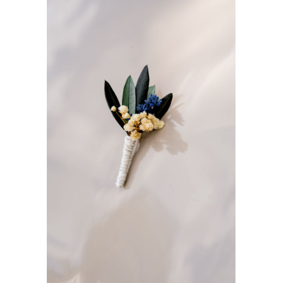 Boutonnière marié Mathilde fleurs stabilisées - L'Atelier de Clotilde - Comptoir Doré 2