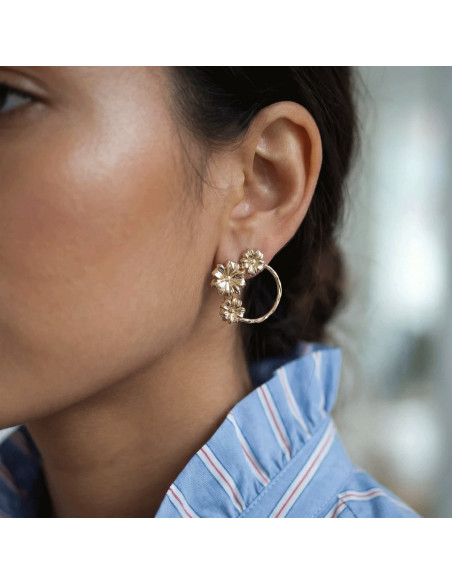 Boucles d'oreilles Sakura motif floral - Un de ces quatre - Comptoir Doré
