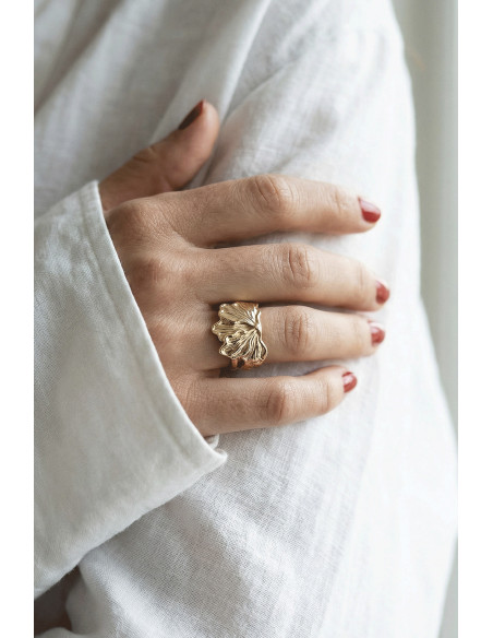 Bague feuillage doré - Un de ces quatre - Comptoir Doré