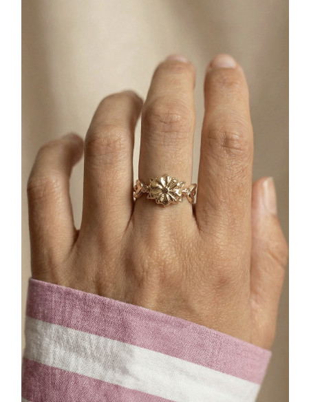 Bague Sakura réversible dorée - Un de ces quatre - Comptoir Doré