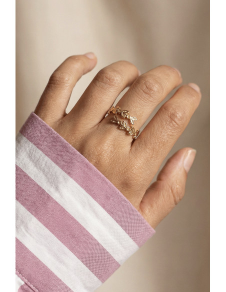 Bague Sakura réversible dorée - Un de ces quatre - Comptoir Doré
