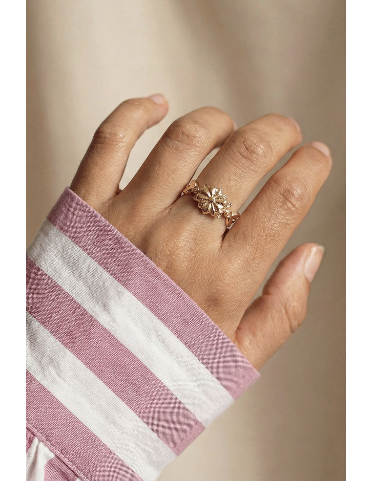 Bague Sakura réversible dorée - Un de ces quatre - Comptoir Doré