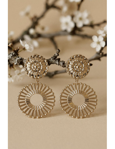 Boucles d'oreilles Bloom dorées - Un de ces quatre - Comptoir doré